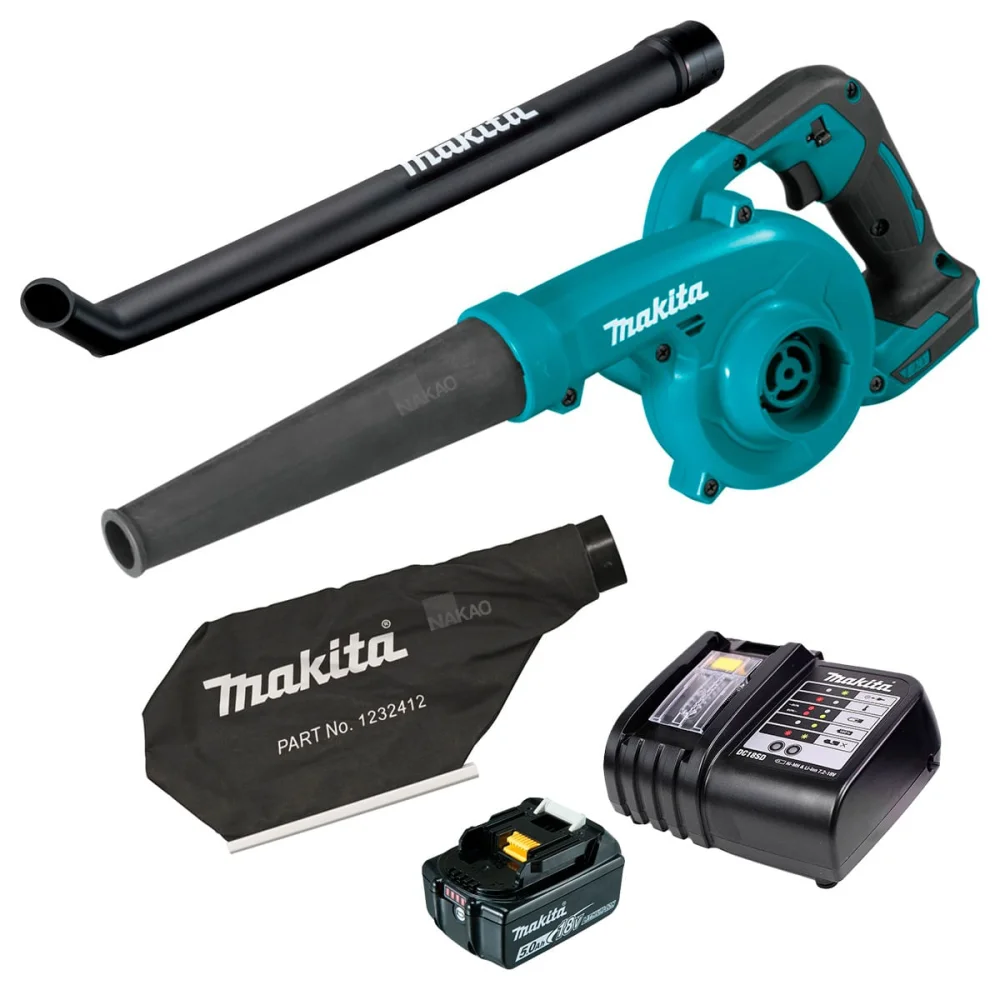 Kit Soprador Aspirador DUB185ZX2 Makita e Bateria 18V 5.0Ah e Carregador DC18SD