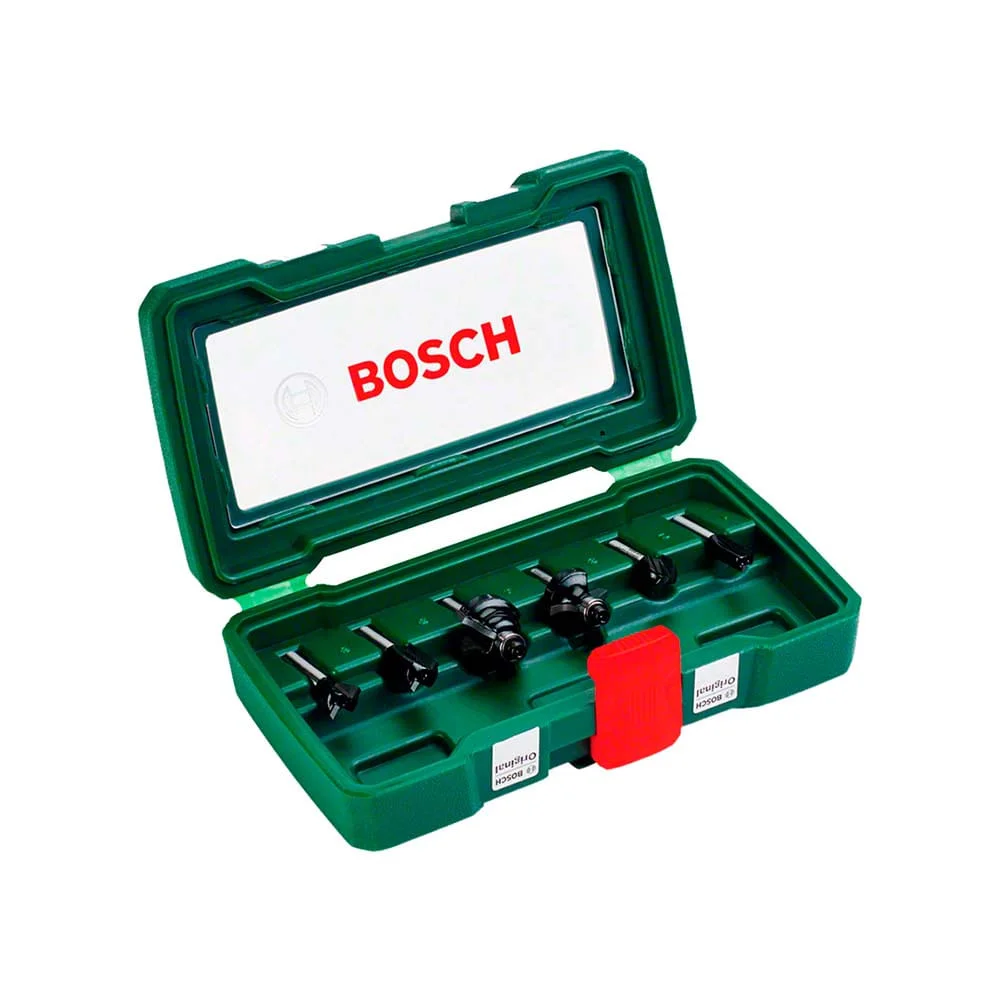 Kit Tupia 550W GKF 550 Profissional e Kit de Fresas 6 Unidades 6mm Bosch