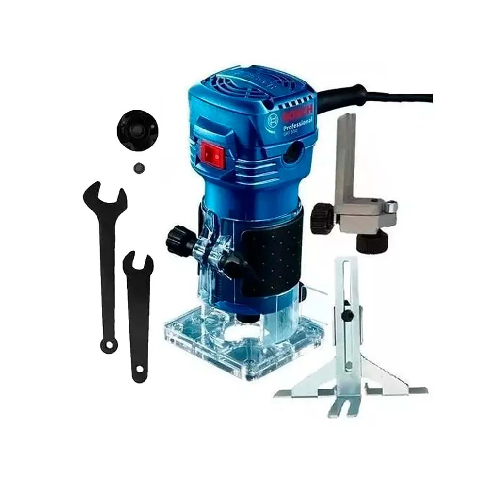 Kit Tupia 550W GKF 550 Profissional e Kit de Fresas 6 Unidades 6mm Bosch