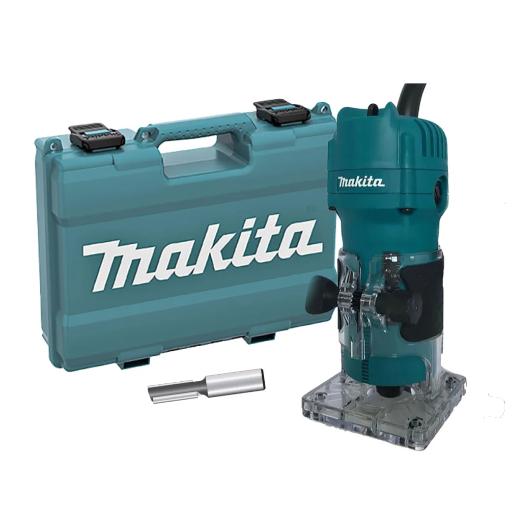 Kit Tupia 6mm 3709 Makita e Fresa Dupla 1/4 Pol e Maleta Plástica 821661-1