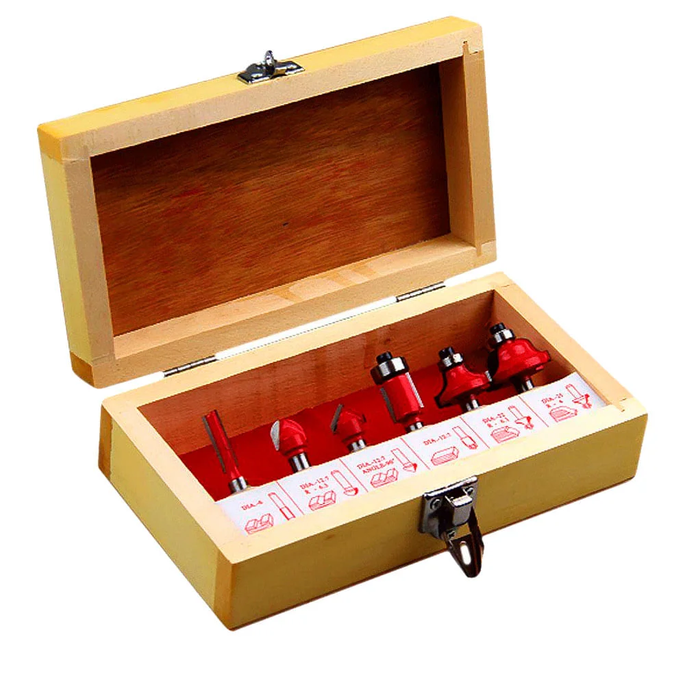 Kit Tupia 6mm 530 Watts 3709 Makita e Conjunto de 6 Fresas para Madeira 220 Volts