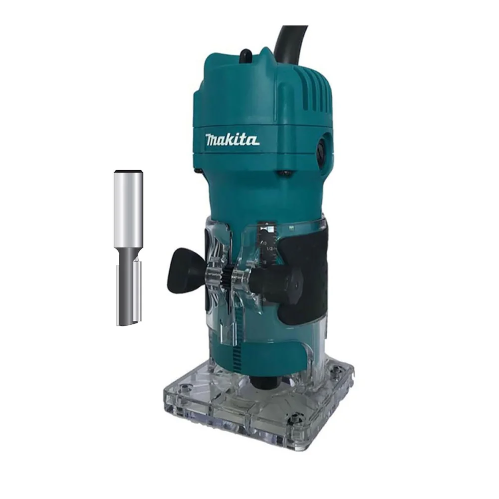 Kit Tupia 6mm 530 Watts 3709 Makita e Fresa Paralela Dupla 1/4 Pol D-49052