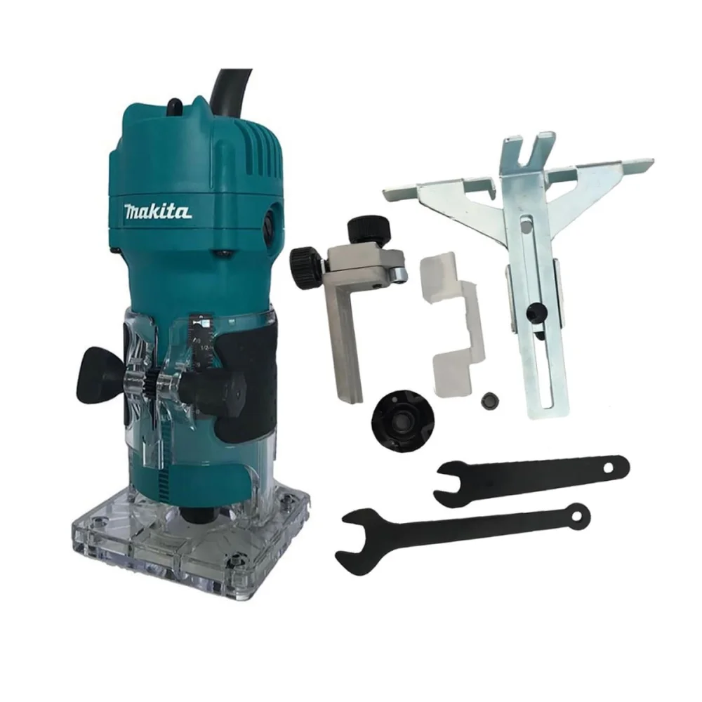 Kit Tupia 6mm 530 Watts 3709 Makita e Fresa Paralela Dupla 1/4 Pol D-49052