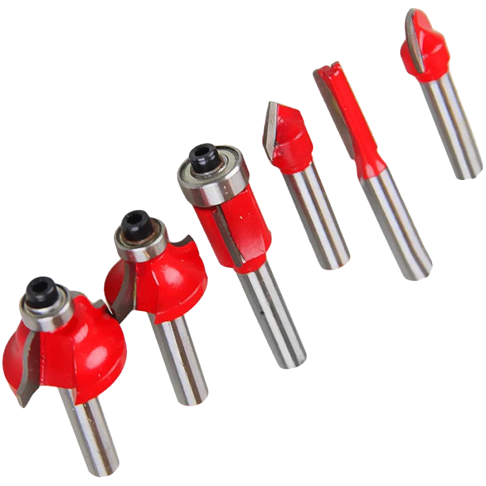 Kit Tupia 6mm 530 Watts 3709 Makita e Jogo de 6 Fresas para Madeira 110 Volts