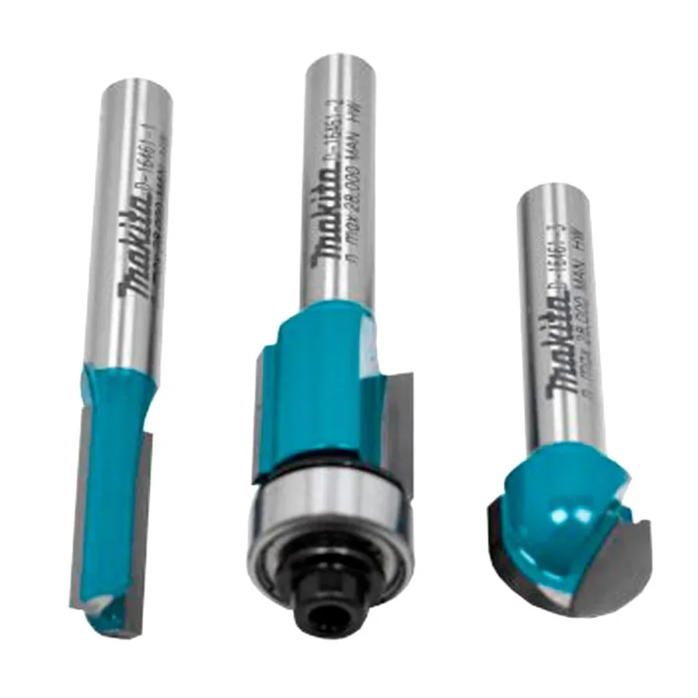 Kit Tupia 6mm 530 Watts 3709 Makita e Jogo de Fresas com 3 Peç