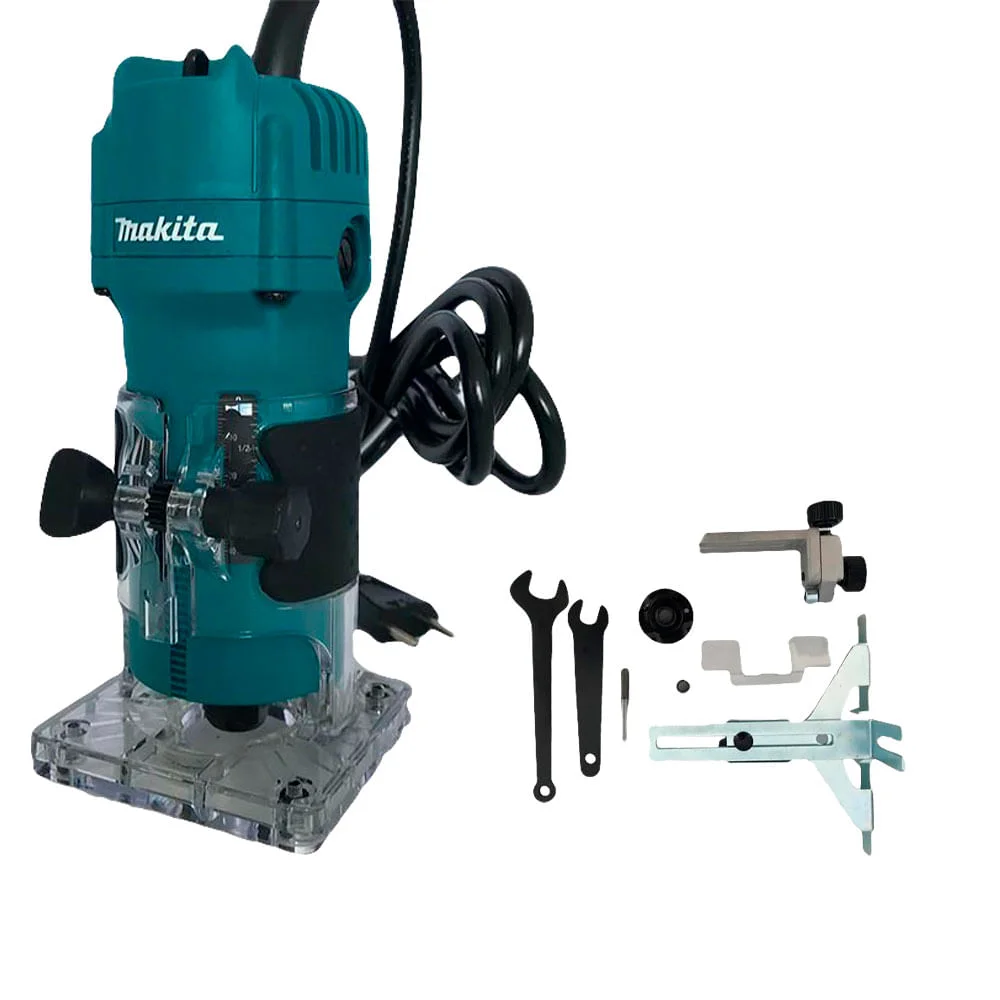 Kit Tupia 6mm 530 Watts 3709 -P e 3 Fresas D-16461 Makita e Jogo de 12 Fresas 110 Volts