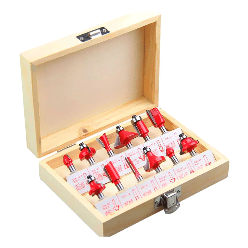 Kit Tupia 6mm 530 Watts 3709 -P e 3 Fresas D-16461 Makita e Jogo de 12 Fresas 220 Volts