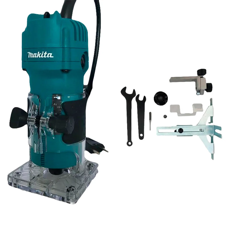 Kit Tupia 6mm 530 Watts 3709 -P e 3 Fresas D-16461 Makita e Jogo de 24 Fresas 110 Volts