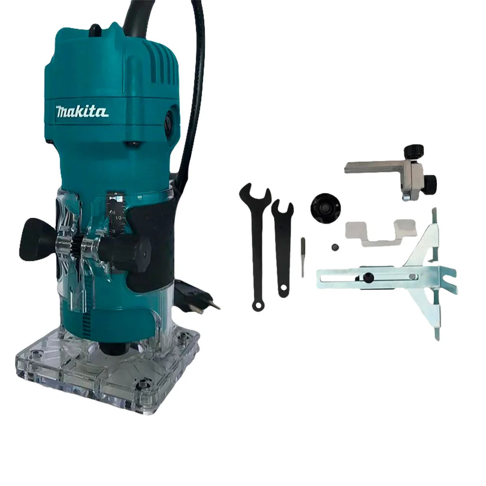 Kit Tupia 6mm 530 Watts 3709 -P e 3 Fresas D-16461 Makita e Jogo de 24 Fresas 220 Volts