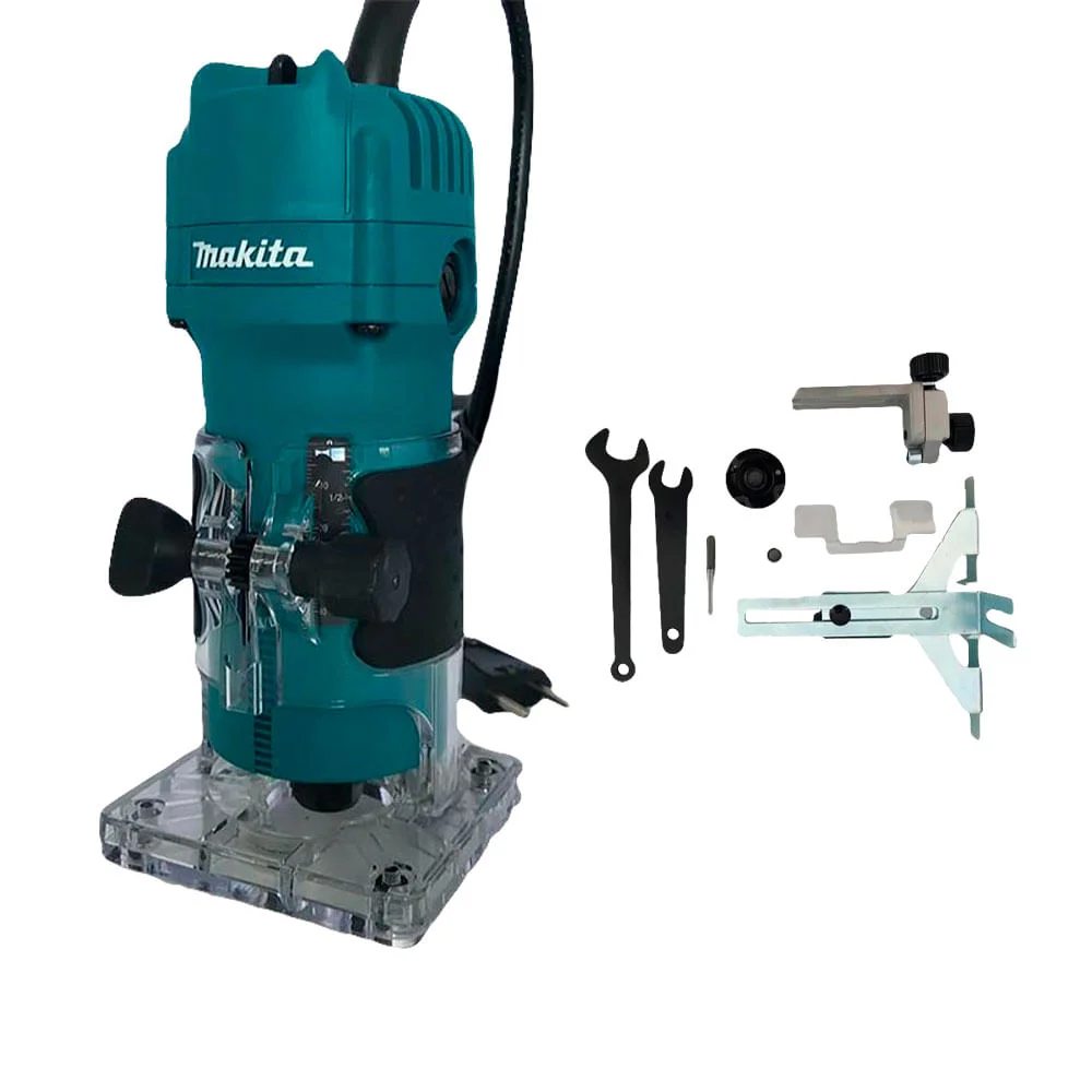 Kit Tupia 6mm 530 Watts 3709 P Makita e Kit de 6 Fresas para Madeira 110 Volts