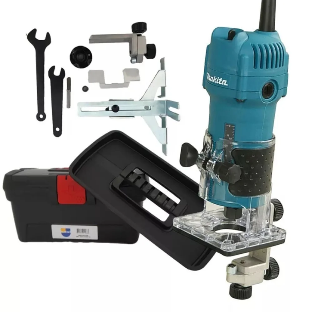 Kit Tupia 6mm 530 Watts Makita e Caixa de Ferramentas 12 Pol