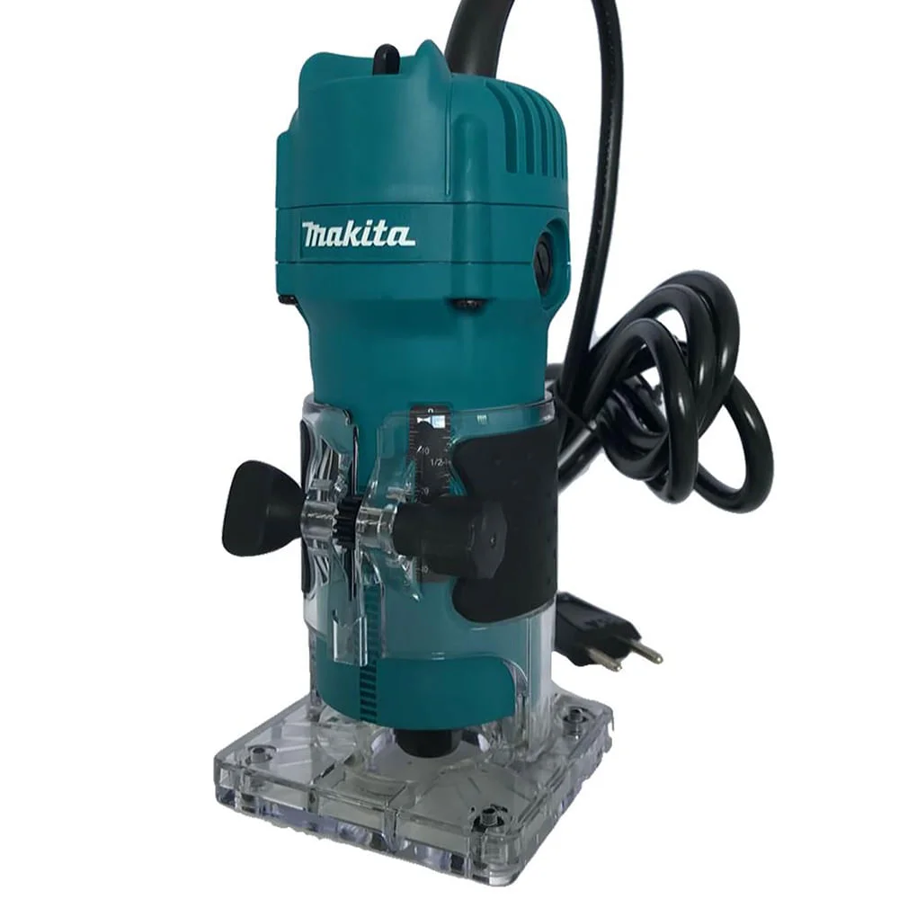 Kit Tupia 6mm 530W 3709 Makita e Conjunto de 12 Fresas para Madeira NKF e Maleta