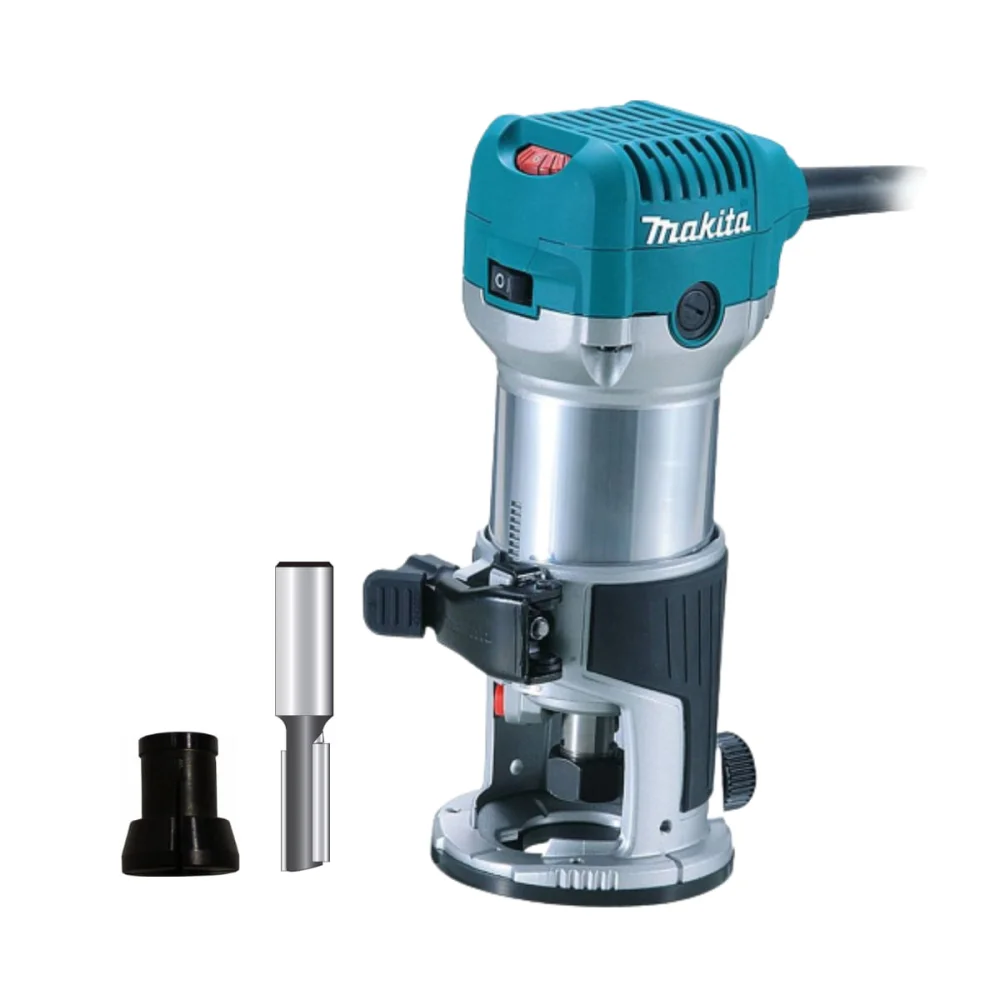 Kit Tupia 6mm 710 Watts RT0700C Makita e Pinça de 1/4 Pol 763637-1 e Fresa Dupla