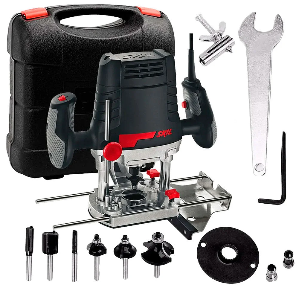 Kit Tupia de Coluna 1100 Watts c/maleta Skil+ 2 Cjs de Fresas para Madeira - NKF