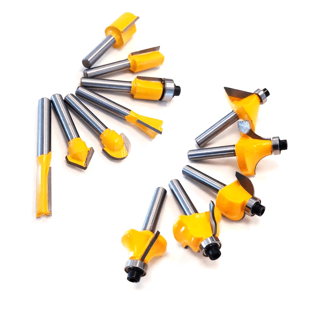 Kit Tupia de Coluna 12mm 1.650 Watts Makita + 2 Cjs de Fresas para Madeira - NKF