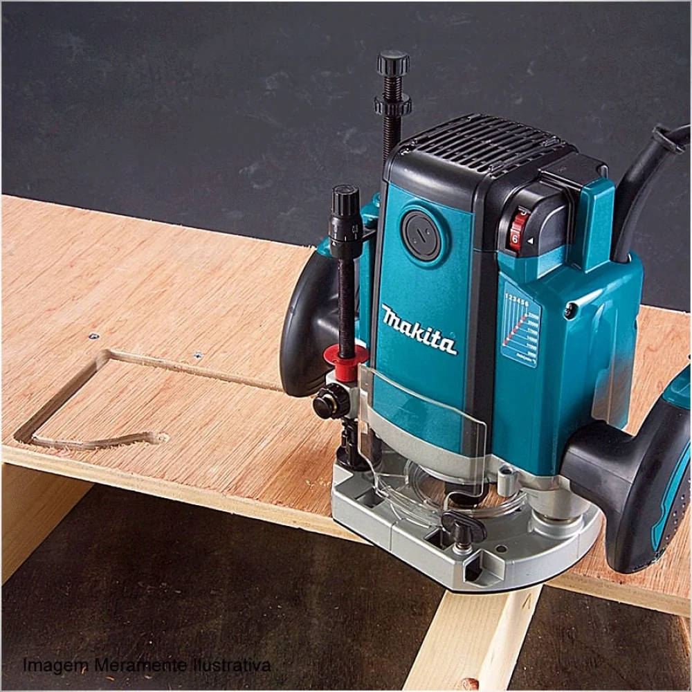 Kit Tupia de Coluna 12mm 1650W RP2301FC Makita + Kit de 24 Fresas para Madeira 1/4 - 110 Volts