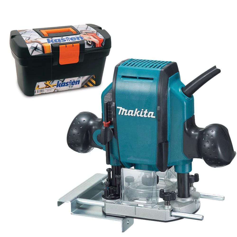 Kit Tupia de Coluna 6mm 900 Watts RP0900 Makita e Caixa de Ferramentas 16 Pol