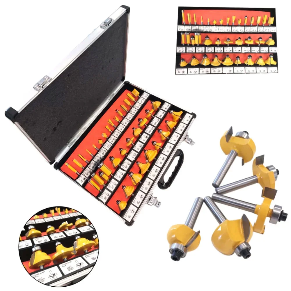 Kit Tupia de Coluna RP1801F Makita e Conjunto Fresas para Madeira NKF 35 peç