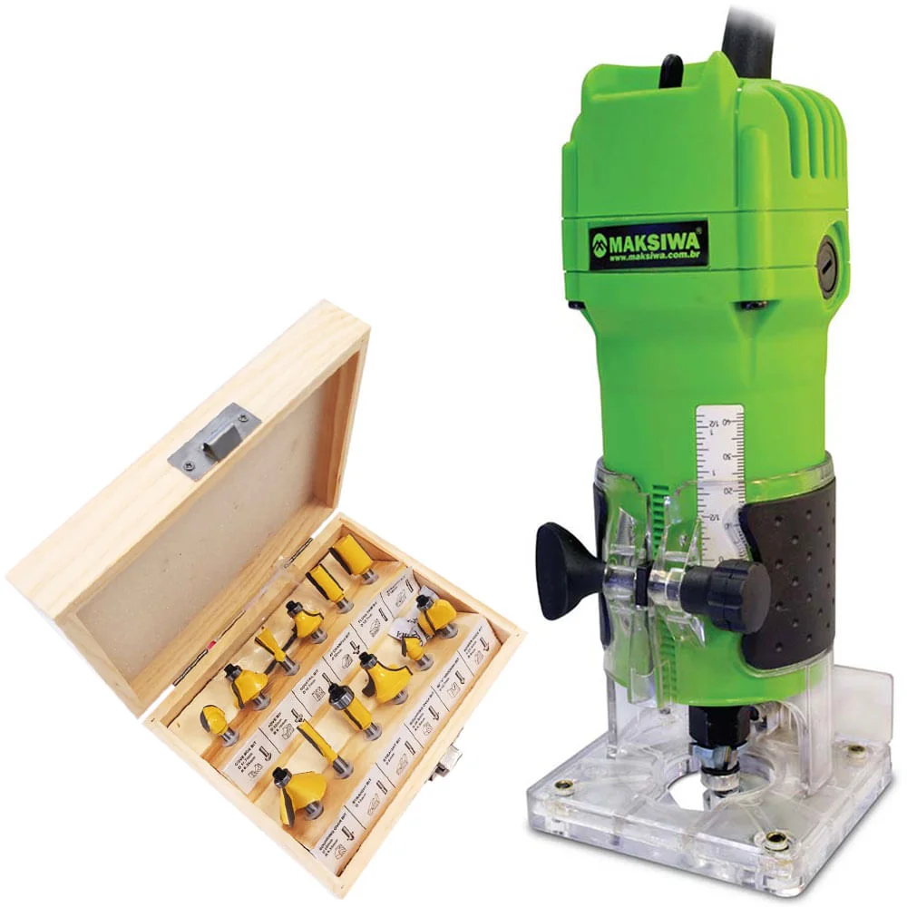 Kit Tupia Laminadora TM.550 Maksiwa e Cj de Fresas para Madeira 6mm NKF