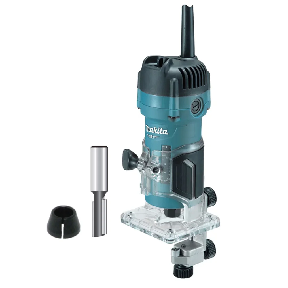 Kit Tupia Manual 530W M3700B Makita e Fresa Paralela Dupla e Pinça de 1/4 Pol