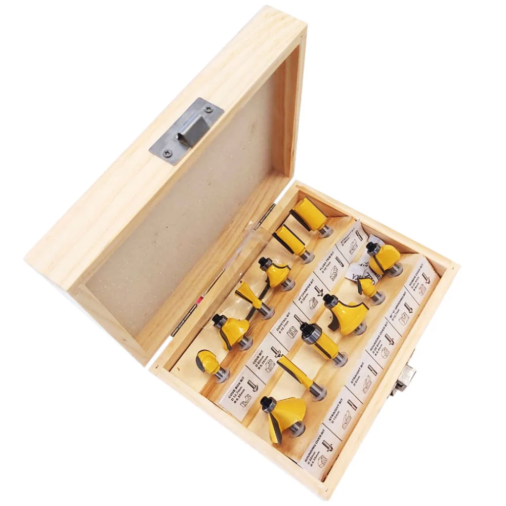 Kit Tupia Manual 6mm 530 Watts M3700G Makita e Cj de Fresas para Madeira 6mm NKF