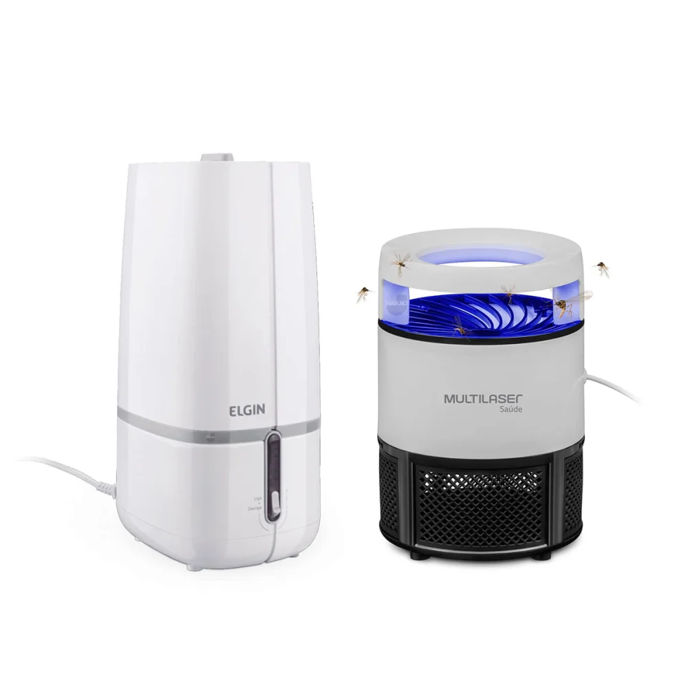 Kit Umidificador de ar Ultrassônico 2 L Elgin e Armadilha Mata Insetos HC033