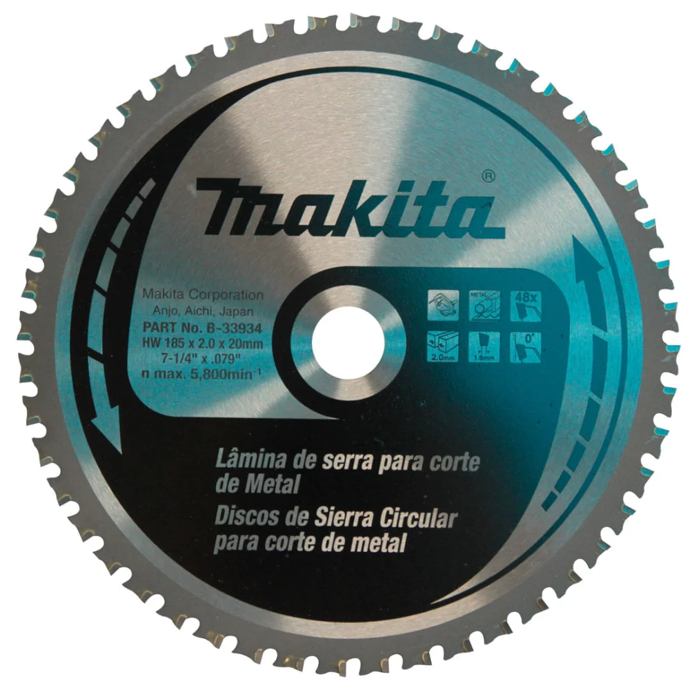 Lâmina de Serra para Corte de Metal T.C.T. 185X20X48T B-33934 Makita