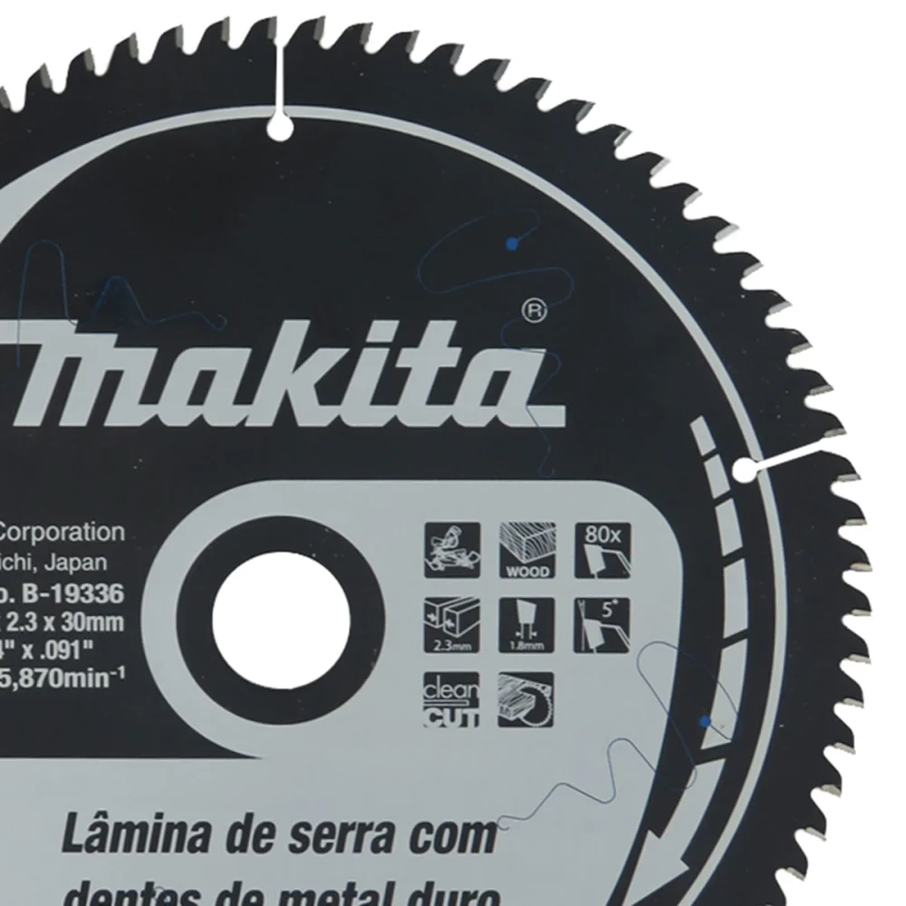 Lâmina de Serra TCT 260x30x1.8mm 80 Dentes B-19336 Makita