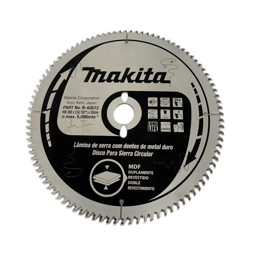 Lâmina de Serra TCT 300x30mm 96 Dentes B-42612 Makita
