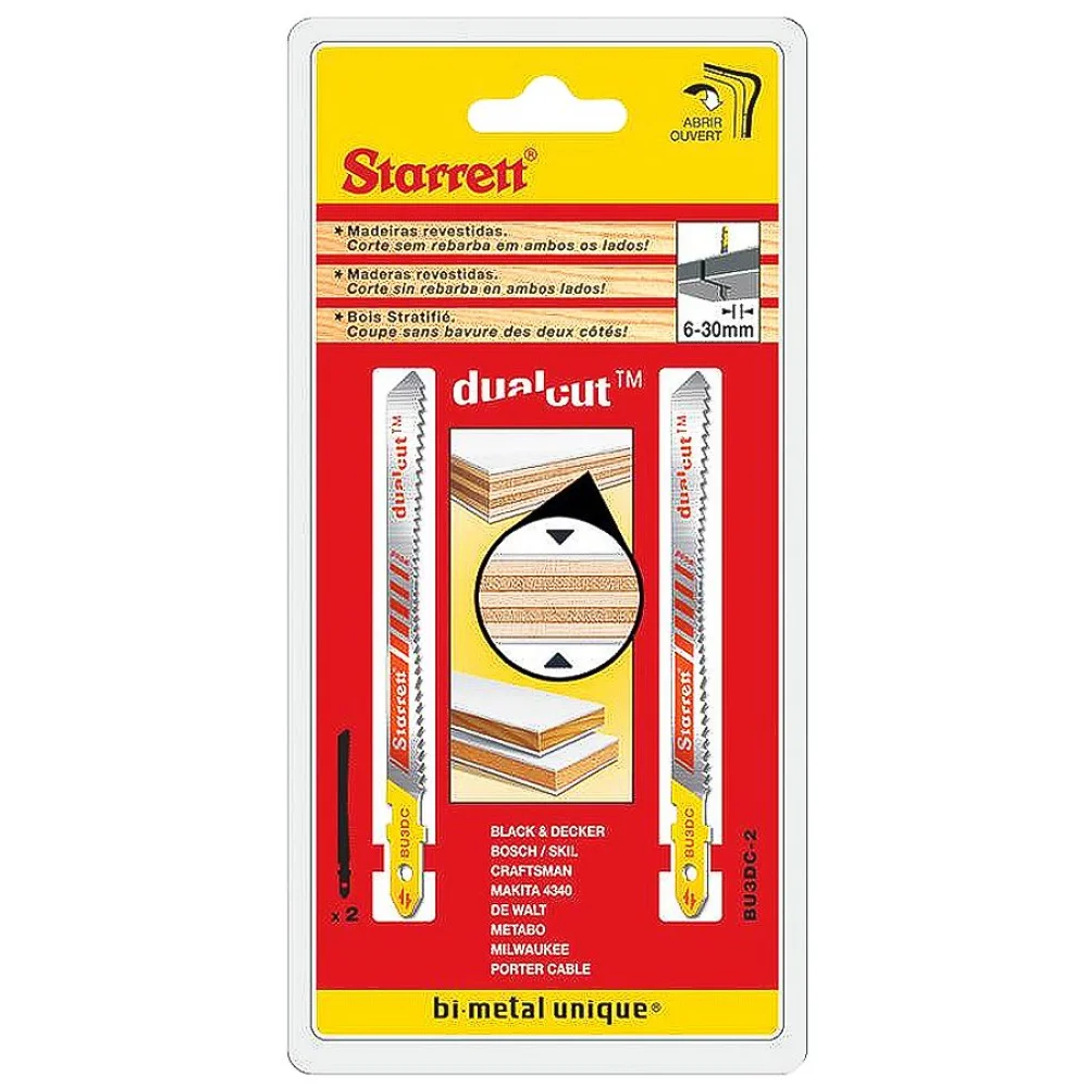 Lâmina de Serra Tico Tico Bi-Metal Encaixe Unificado BU3DC-2 Starret 2 Peç