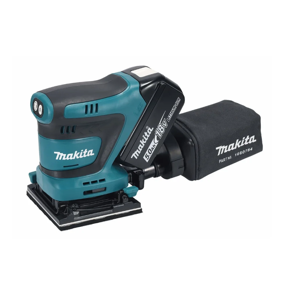 Lixadeira Orbital à Bateria e 2 Baterias 18V 5.0Ah e Maleta DBO480RTJ Makita