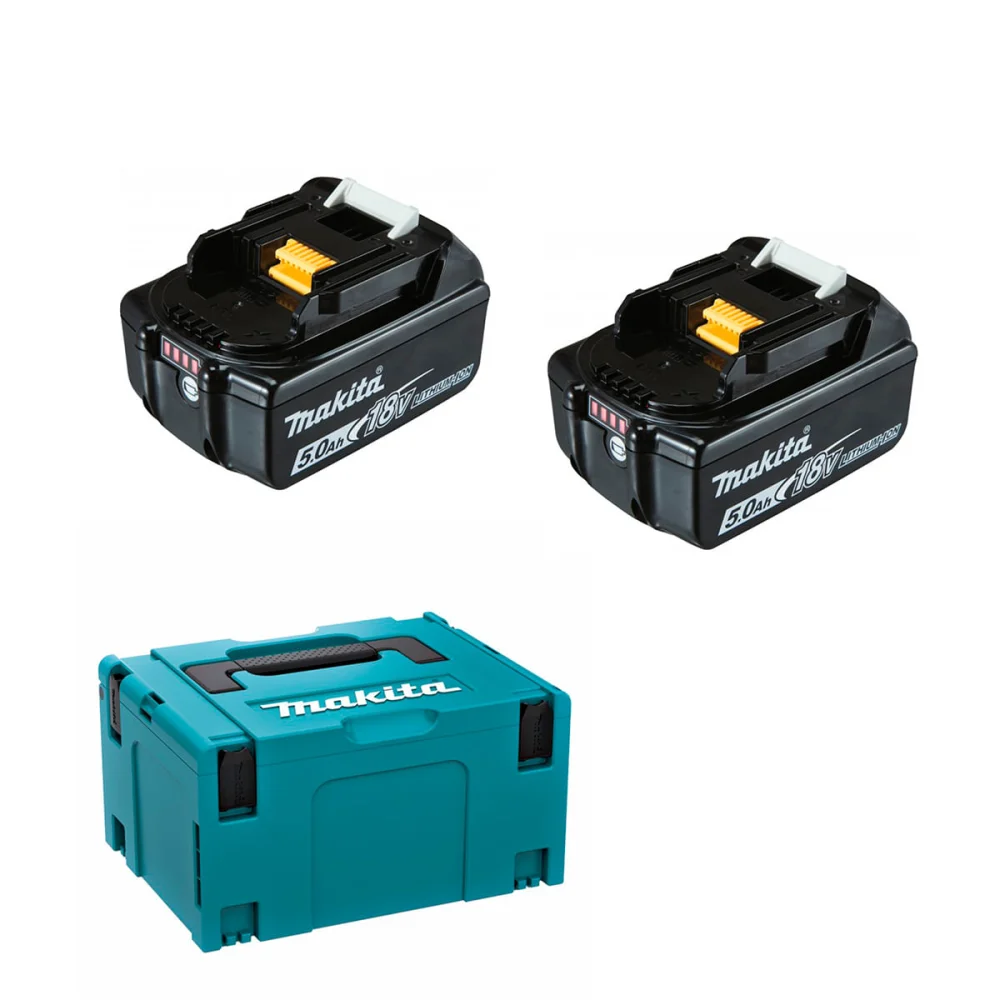 Lixadeira Orbital à Bateria e 2 Baterias 18V e Maleta DBO380RTJ Makita