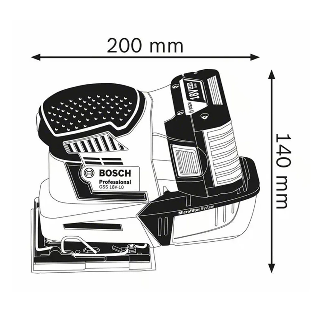 Lixadeira Orbital à Bateria Não acompanha GSS 18V-10 Bosch