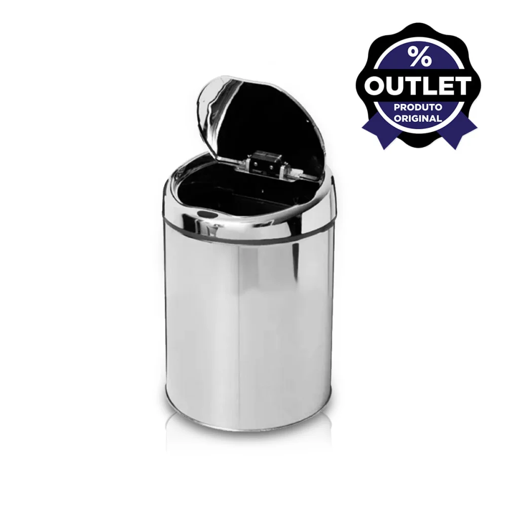 Lixeira Automática com Sensor em Aço Inoxidável 3 Litros NKF - Outlet