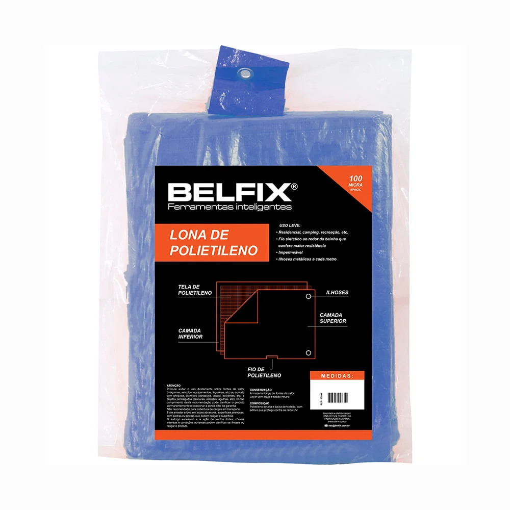 Lona Encerado de Polietileno Azul 6x4m 68400 Belfix