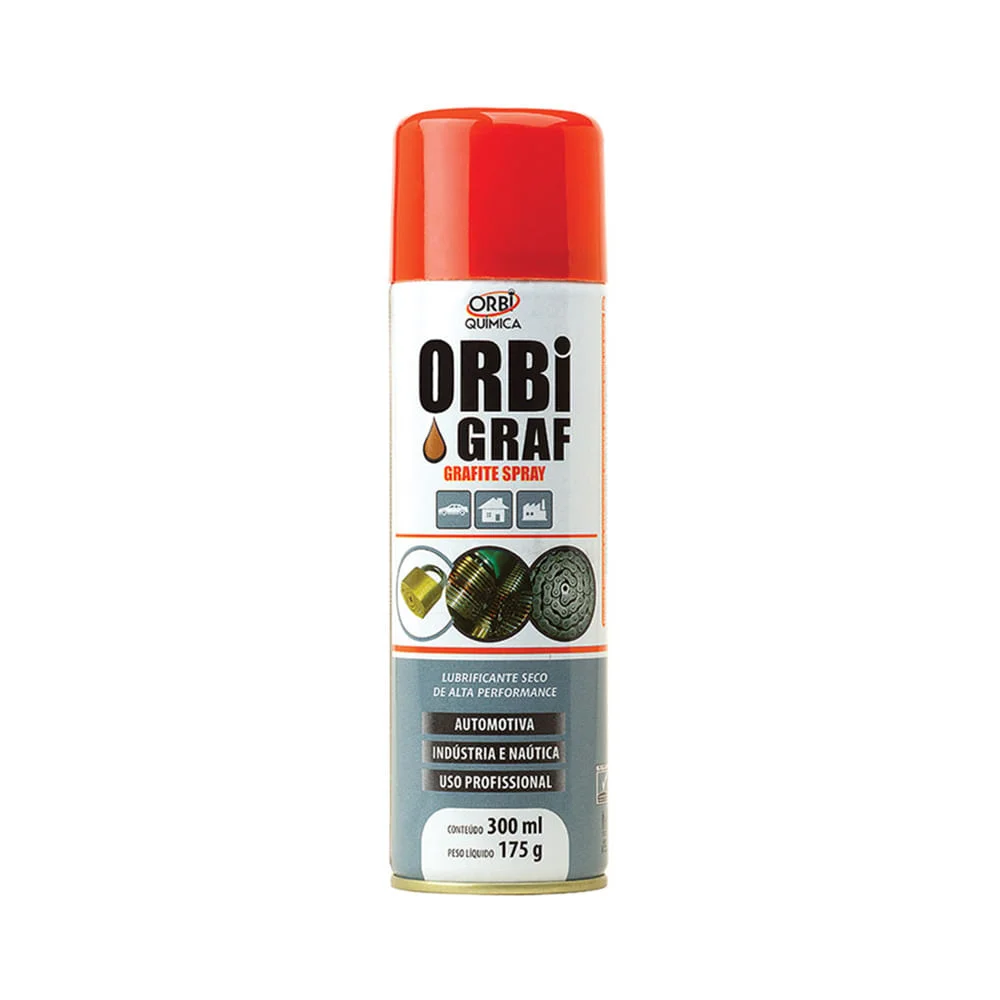 Lubrificante Seco em Spray Grafite 175g 300ml Orbi