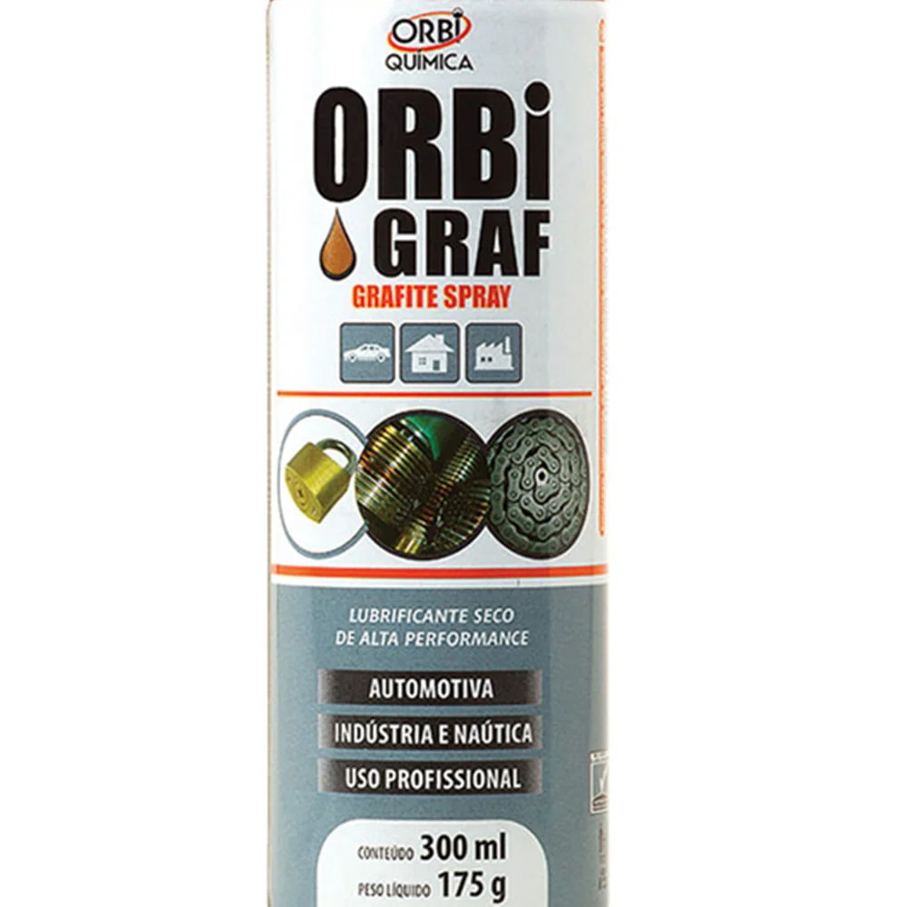 Lubrificante Seco em Spray Grafite 175g 300ml Orbi