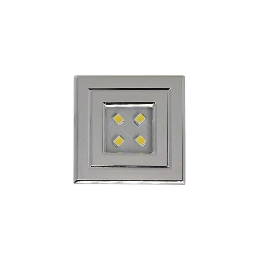 Luminária Pop Flux-Volt Quadrada Cromada Luz Fria 0.9W 0005810428893 Lumitek