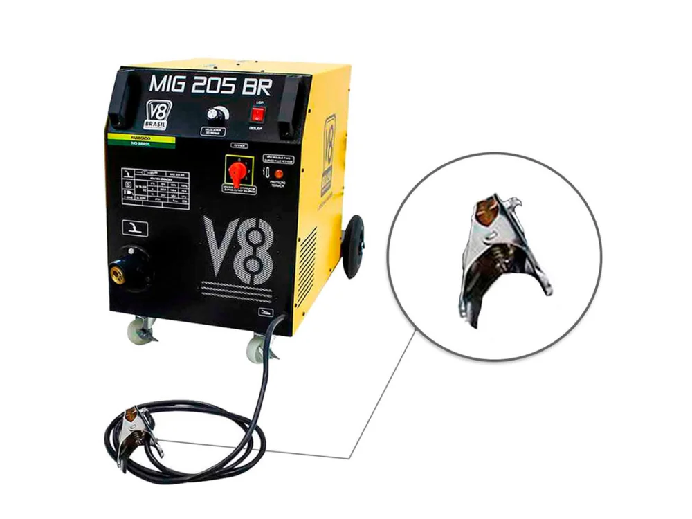Máquina de Solda MIG 205 sem Tocha 111722 V8 Brasil 220 Volts