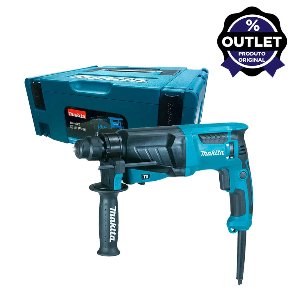Martelete Combinado 26mm 830 Watts e Maleta para Transporte HR2630J Makita Outlet 110 Volts