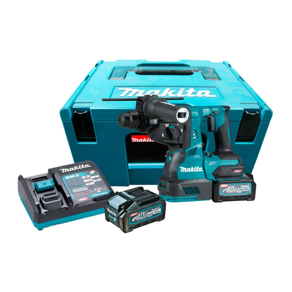 Martelete Combinado 28mm à Bateria e 2 Baterias 40V Max HR001GM201 Makita 220 Volts