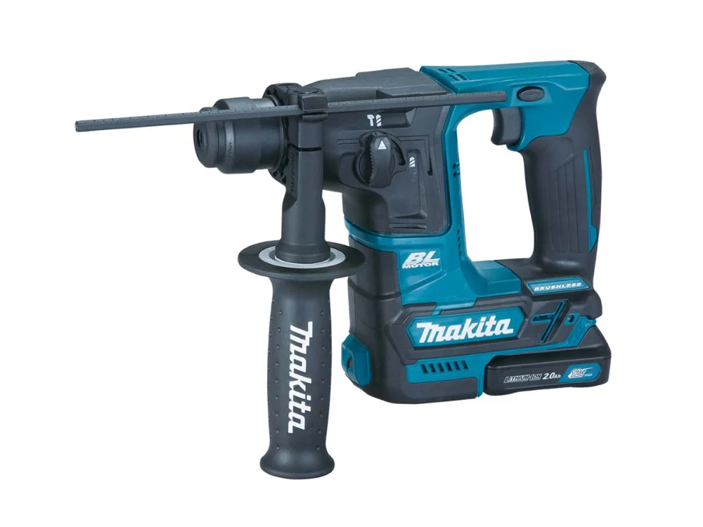 Martelete Rotativo 12V e Óculos Brocas Ponteira Talhadeira HR166DSAJ P Makita