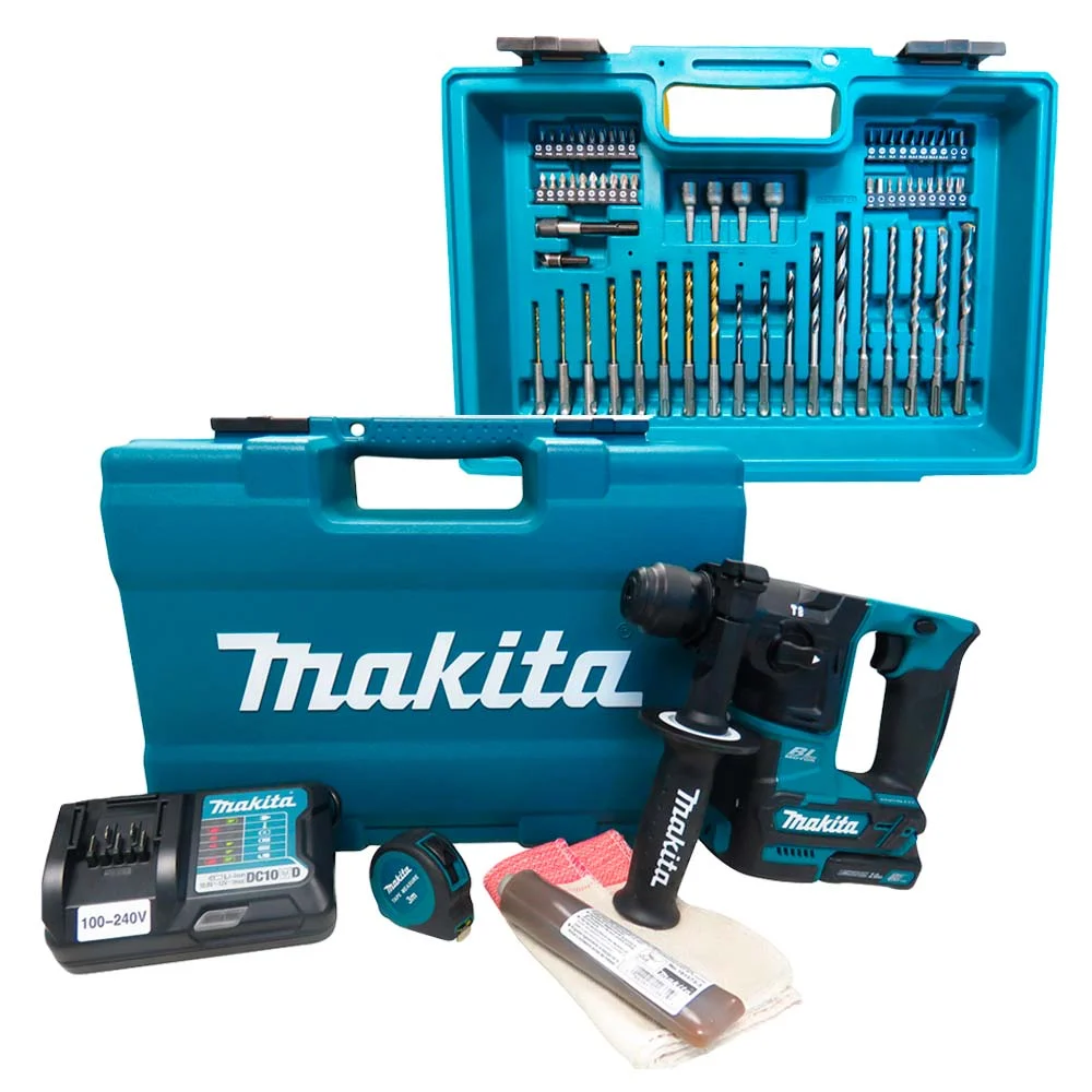Martelete Rotativo à Bateria e 61 Acessórios HR166DWAX1 Makita