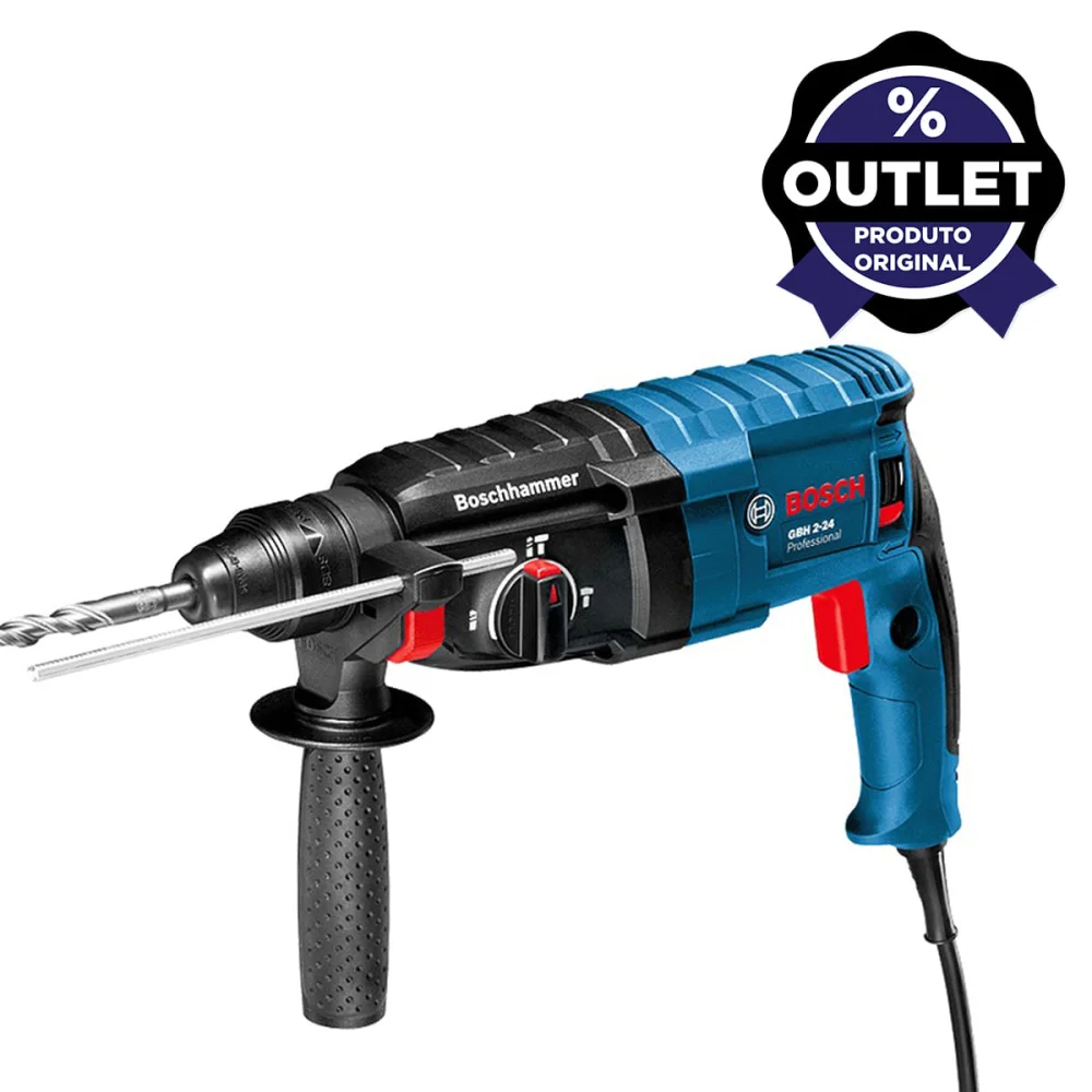 Martelete Rotativo Perfuração 820 Watts GBH 2 24-D Bosch Outlet 110 Volts