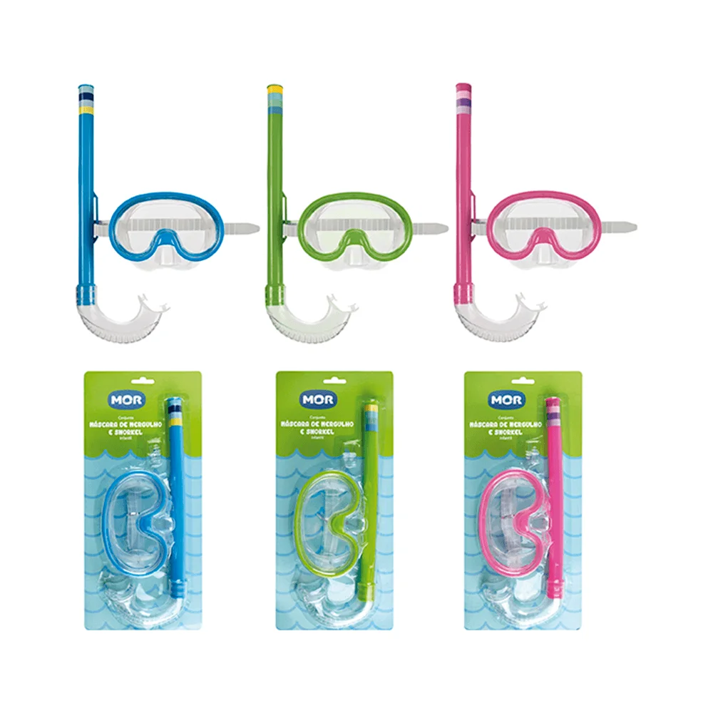 Máscara de Mergulho e Snorkel Juvenil 1885 Mor Sortida