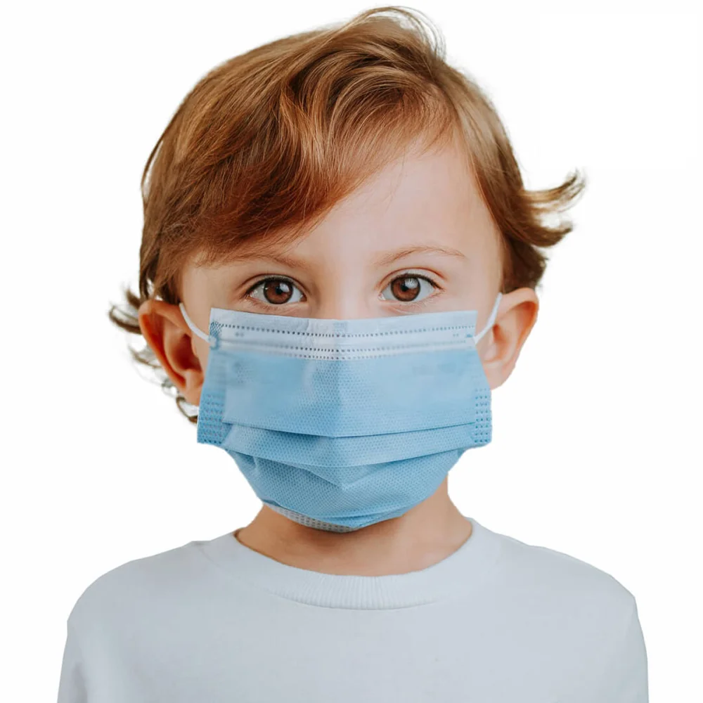 Máscaras Infantil Tripla Camada Descartável Azul Claro 001403-I SPk 25 Unidades