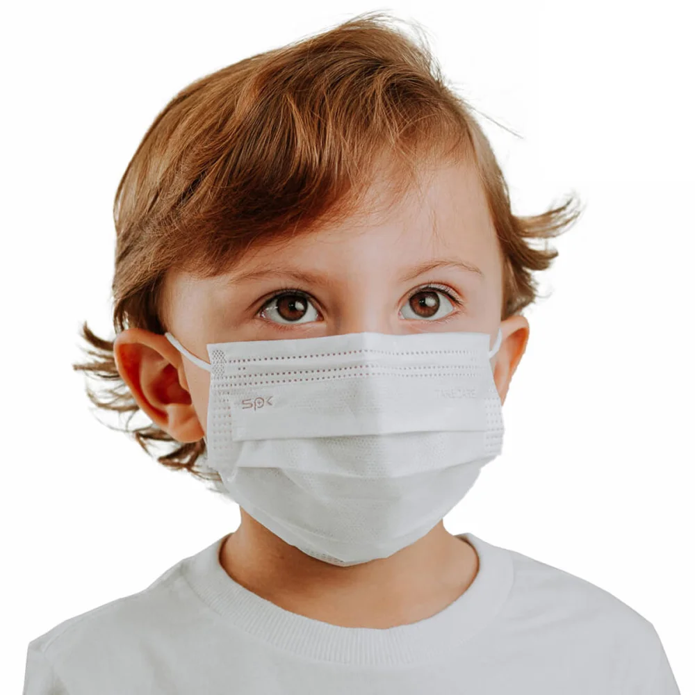 Máscaras Infantil Tripla Camada Descartável Branca 001109-I SPk 25 Unidades