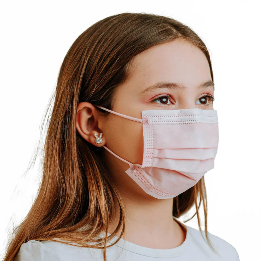 Máscaras Infantil Tripla Camada Descartável Rosa 001107-I SPk 25 Unidades