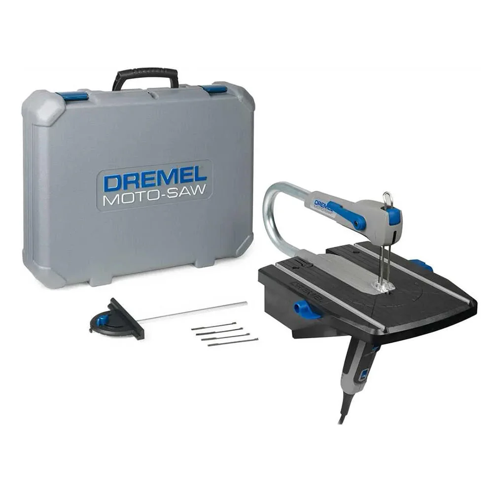 Micro Serra Tico Tico de Mão/Bancada 70W e Maleta e 12 Acessórios Moto-Saw Dremel