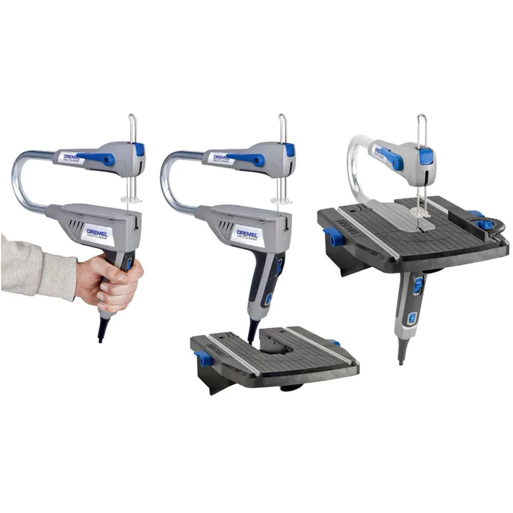 Micro Serra Tico Tico de Mão/Bancada 70W e Maleta e 12 Acessórios Moto-Saw Dremel